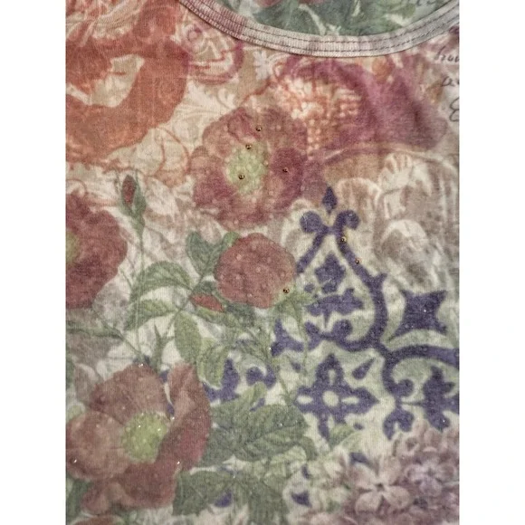 Womens Sleeveless Tank Large Multicolor Apt. 9 Floral Y2K - Picture 5 of 6